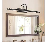 Led Nordic Mirror Light Bathroom 240 ° Rotation Retro Mirror Cabinet Wall Light, Makeup Light, Waterproof Anti Fog Iron Bathroom Light/Black 56Cm