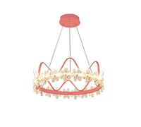 LED Nordic Postmodern Simple Light Luxury Crystal chandelier,Creative Personality Children's Room Crystal Crown chandelier,Living Room Bedroom Dining Room- has no aurora diode 40 * 12cm