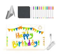 Led Note Board,Clear Acrylic Bulletin Whiteboard - with 12-Color Pens and Foldable Stand Dry Erase Led Light Board,for Girl Boy Birthday Painting Classroom Road Trip