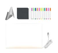 Led Note Board | Clear Acrylic Tablet - with 12-Color Pens and Foldable Stand Dry Erase Led Light Board,for Youth, Girl Boy, Birthday, Drawing, Classroom, Road Trip
