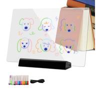 LED Note Board | Clear Dry Erase Portable Painting Toys with 12 Colors Pen | Flat Reading Light | for Kids Children Holiday Home Office School Display Sign Painting Coloring