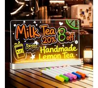 LED Note Board, Light up Acrylic Board for Children with 7 Colors Rewritable Kids Drawing Tablet, LCD Writing Tablet LED Drawing Board for Children Kids, Gifts for Girls- Girl Birthday Present