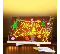 LED Note Board, Magic Board，led Drawing Board with 7 Color Pens, Dry Erase Board with Adjustable Stand for Christmas Child Home School Office (30 * 20 cm)