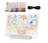LED Note Board | with 12 Colors Pen Clear Dry Erase Portable RGB Light,Book Reading Light,for Children Night Dark Home Offices School Holiday Art Doodle Painting Coloring Display Sign