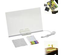 LED Note Board with 7 Colors Pen, Luminous Led Drawing Board for Children, Acrylic Drawing Writing Message Magic Boards for Kids, Erasable Doodle Tool for School, Office, Cafe, Home