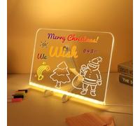 LED Note Board with 7 Colour Pen, Magic Board Light Up with Light, Acrylic Board, Message Board with Rag and Stand for Office School Home(30x20cm/11.81x7.87in)