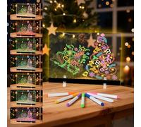 LED Note Board with Colors, Doodle Glow Note Board with Colors, Drawing Board for Room/Office/Festival/GiftTouch Control, 7 Colorful Pens