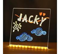 Led Note Board with Colors, Led Drawing Board for Kids - Doodle Glow Note Board with Colors, Acrylic Dry Erase Board, Led Writing Message Board Doodle Glow for Room,Coffee, Store, Office