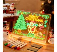 Led Note Board with Colors, Led Light Up Acrylic Message Board 7 Colors Pen/Stand, Drawing Writing Board for Kids, Arts Doodle Note Board for Office School Home (30x20CM)