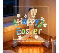 LED Note Board with Colors, Led Light Up Acrylic Message Board 7 Colors Pen/Stand, Led Note Board with Colors Light Up for Kids, Arts Doodle Note Board for StoreOfficeChristmas Gifts (15 * 15cm)