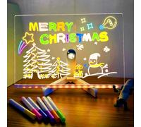 LED Note Board with Colors, Led Light Up Acrylic Message Board 7 Colors Pen/Stand, Led Note Board with Colors Light Up for Kids, Arts Doodle Note Board for StoreOfficeChristmas Gifts (30 * 20cm)