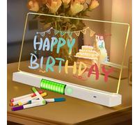 LED Note Board with Colors,Rechargeable Acrylic Dry-Erase Board,Luminous Acrylic Whiteboard Calendar Art Board Suitable for Classrooms/Offices/Home Decoration/Boys/Girls Festival Gifts(35 * 20 cm)