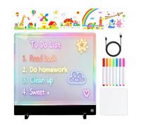 LED Note Board Writing Pad, Rechargeable 4 Mode Message Board, Erasable LED Display with 7 Colorful Markers, Bright Energy Efficient Design for Boys and Girls, School, Home, or Workplace
