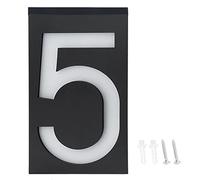 LED Number Light with Solar Power, Address Sign Light for House Hotel Store Door with 6 LED Lights (Number 0) (Number 1) (Number 2) (Number 3) (Number 4) (Number 5)