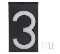 LED Number Light with Solar Power, Address Sign Light for House Hotel Store Door with 6 LED Lights (Number 0) (Number 1) (Number 2) (Number 3)