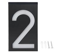 LED Number Light with Solar Power, Address Sign Light for House Hotel Store Door with 6 LED Lights (Number 0) (Number 1) (Number 2)