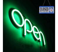 LED Open Sign,16x6 inch Open Sign for Business,With multiple flashing modes, Ideal for Restaurant, Bar, Salon and More,24V/1A Power Supply,with Open/Close Sign (green)
