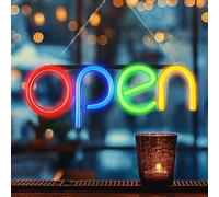 LED Open Sign,16x6 inch Open Signs for Business Window,With multiple flashing modes, Ideal for Restaurant, Bar, Salon and More,24V/1A Power Supply，with Open/Close Sign (red blue green Orange)