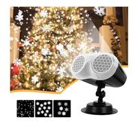 LED Outdoor Christmas Projector Lights, Upgrade Dynamic Snowflake Projector Lights, Waterproof Snow Flurries Landscape Spotlight for Decoration Halloween, Christmas, Party