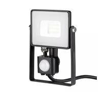 LED Outdoor Floodlight with PIR Sensor 10W Cool White Black 4000K V-TAC 437