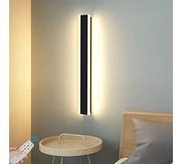 LED Outdoor Garden Wall Light Dimmable with Remote Control Wall Sconce Wall Mounted Black Outside Indoor Long Strips Wall Lamp IP65 Waterproof Exterior Bar Fixture Hallway (150CM,White Light) (Na