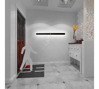 LED Outdoor/Indoor Wall Light with Motion Sensor, 60cm Modern Up/Down Sconce, IP65 Waterproof Cold White for Garden, Living Room, Bedroom, Corridor, Black Finish