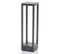 LED Outdoor Lights 'Carlota' (Modern) in Silver Made of Aluminium (1 Light Source,) from Lucande | Pillar Lights, Garden Light, Path Light, Bollard Light, Path lamp, Pillar Light