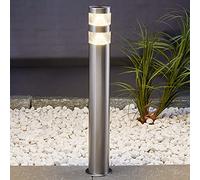 LED Outdoor Lights 'Lanea' (Modern) in Silver Made of Stainless Steel (1 Light Source,) from Lindby | Garden Light, Path Light, Bollard Light, Path lamp, Pillar Light