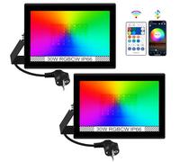 LED Outdoor Spotlight RGB, T-SUNUS 30 W RGB Spotlight Floodlight Outdoor WiFi Bluetooth App Control, IP66 Waterproof Outdoor Spotlight for Garden Party Disco