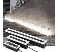 LED Outdoor Spotlight Waterproof Rectangular Ground Landscape Light for Villas Patio Deck Lawn AC 220V Long Strip Underground Lights IP67 Rated Yellow 18W 3 Spotlight Configuration