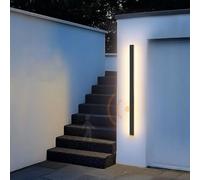 LED Outdoor Wall Lamp with Motion Sensor, Black Aluminum Square Sconce for Interior and Exterior, 3000K/4500K/6000K Lighting for Home and Garden