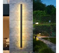 LED Outdoor Wall Lamp with Motion Sensor, Black Aluminum Square Sconce for Interior and Exterior, 3000K/4500K/6000K Lighting for Home and Garden