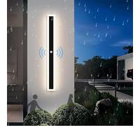 LED Outdoor Wall Light with Motion Sensor, IP65 Waterproof, Modern Minimalist Acrylic Design for Indoor/Outdoor Use, Warm White 3000K - 30cm Garden Lighting