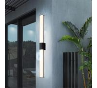LED Outdoor Wall Lights IP65 Waterproof Modern Rectangle Long Strip 2700K/4500K/6500K Wall Sconce Black Exterior Wall Lighting Patio Living Room Courtyard Garden