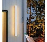 LED Outdoor Wall Sconce with Remote Control - Dimmable Waterproof Garden Light, 200cm Long Aluminium Strip Lamp for Porch & Courtyard, IP65 Rated Indoor/Outdoor Lighting Fixture