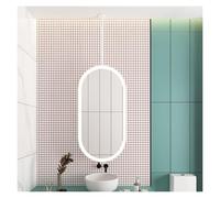 LED Oval Bathroom Mirror, 3-Color Adjustable Brightness, 360-Degree Rotation, Anti-Fog, Modern Design, Perfect for Home Decor and Daily Use