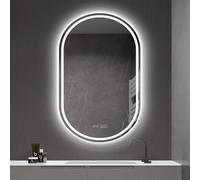 LED Oval Bathroom Mirror with Dimmer, Anti-Fog, 3 Color Temperature Settings, Touch Switch, 70 x 120 cm, Modern Design for Elegant Bathrooms