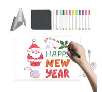 LED Painting Board - Transparent Acrylic Writing Board with 12 Colouring Pens & Folding Stand | Dry Erasable LED Board for Drawing & Art | For Teenagers, Girls, Classroom & Road Trip