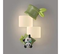 LED Panda Wall Lamp - 3D Print Bamboo Light for Children's Room, Dimmable 18W Indoor Bedside Night Light, Cartoon Animal Decor