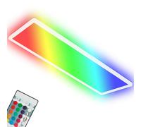 BRILONER Leuchten 7404-016 Ultra Flat Ceiling Light RGBW, LED Ceiling Light with Backlight, Neutral White, LED Panel, Colour Changing, Dimmable, Remote Control, White