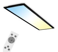 Briloner - LED Ceiling Light, Dimmable Slim Panel Lamp, CCT Adjustable Light, Flush Mount, Remote Control, Memory Function, 24W, 2600 Lum, Living Room, Kitchen, Office Lights, 100x25x6.1 cm, Black