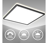 LED Panel Ceiling Light Square Slim 22W Backlight 42cm Hallway Office Black [EEK: D]