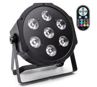 LED Par Light 7x12W RGBW - Stage Uplight with DMX512, Sound & Remote Control for Party, Wedding, Club, Church & Events - 2 Pack
