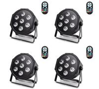 LED Par Light 7x12W RGBW - Stage Uplight with DMX512, Sound & Remote Control for Party, Wedding, Club, Church & Events - 2 Pack