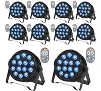 LED Par Lights 80W Uplights with Dimming and Remote Control, Professional DMX Stage Lighting for Events, Weddings, and Parties