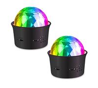 LED Party Disco Lights 360° Rotating Strobe Lights Sound Activated Mini LED 3W USB Disco Ball DJ Stage Lighting Rechargable Light for Kids Birthday Celebrate Club Family dj Gift 2 Pack