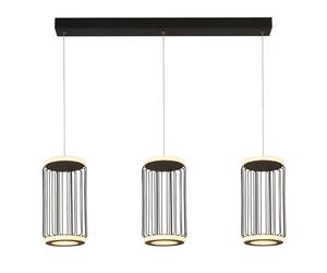 LED Pendant 3 Light Cage Bar Black 35W 4141lm 3000K Ceiling Dimmable IP20 Indoor