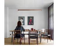 LED Pendant Dining Table,Wooden Dimmable with Remote Control Hanging Lamp Made of in Nature 100cm/120cm/150cm Chandelier for Office Wooden Light (Wood Color, 100cm)