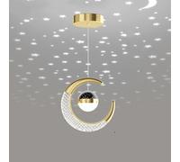 Led Pendant Lamp Chandelier Ceiling Light,Half-Moon Star Fairy Creative Bedroom Hanging Light 10W for Kids Room Living Room Home Kids Decoration Restaurant Hotel Night Light (Gold (Cool White 6000K))