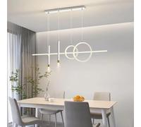 LED Pendant Lamp Dining Table, Dimmable Island Lamp, with Remote Control Office Chandelier Kitchen Living Room Ceiling Light (White, 100 cm)